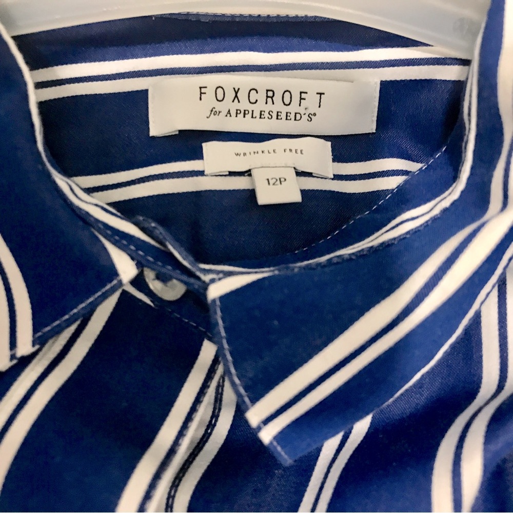 Foxcroft long sleeve Striped button up shirt size 12 P